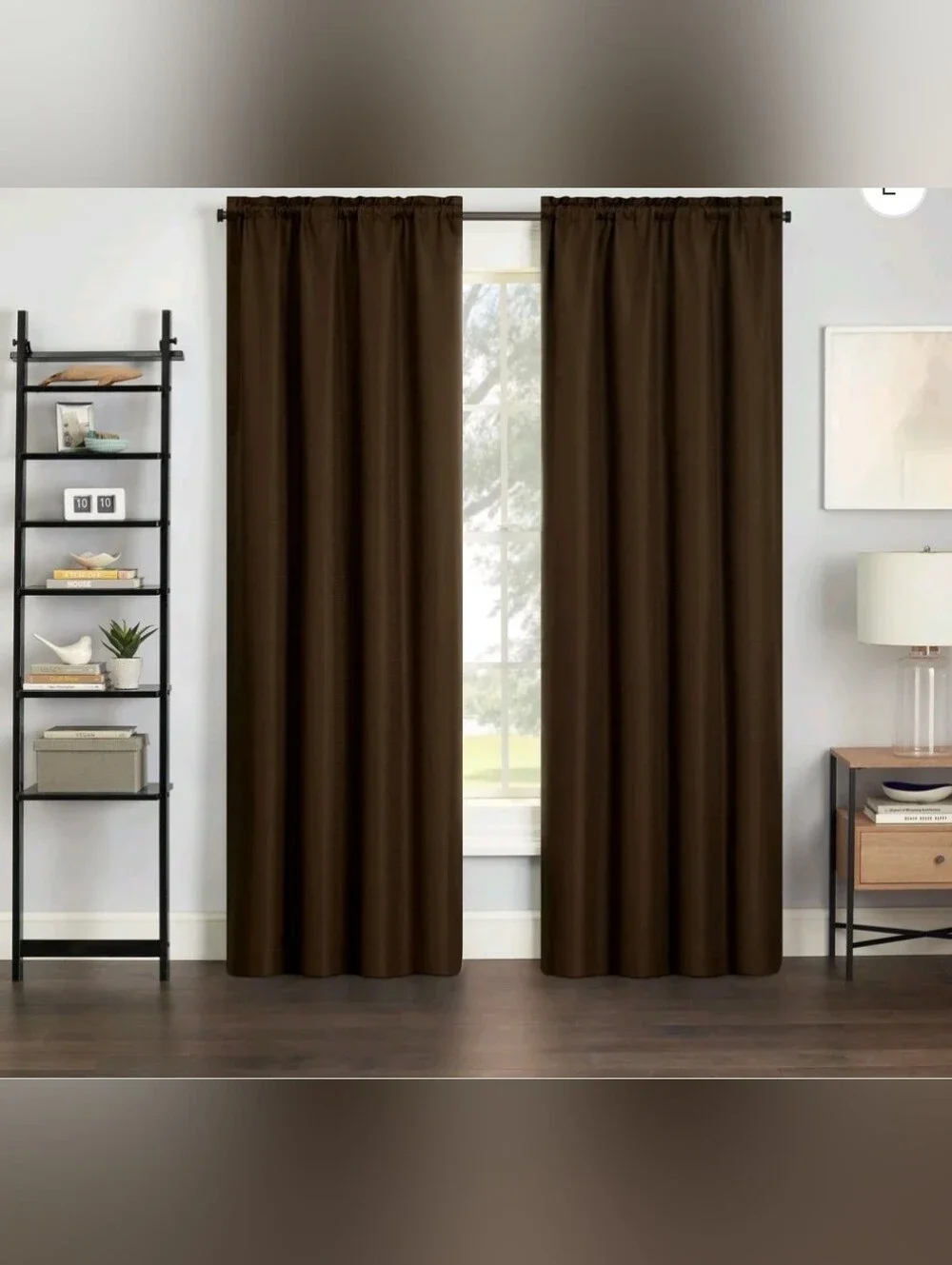 Eclipse Samara Solid Blackout Curtains, Single Curtain Panel, 63 Inch Long Black